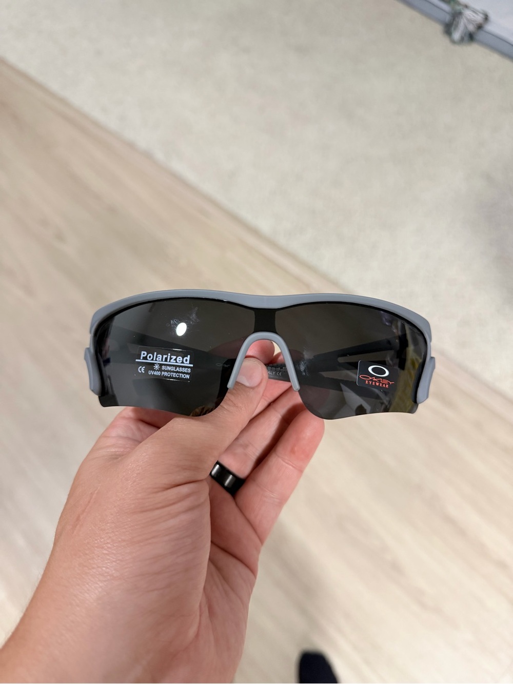 Oakley Sport Sunglasses - Gray Frame, Black Lenses